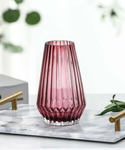 Fusuma Red Glass Flower Vase TH24
