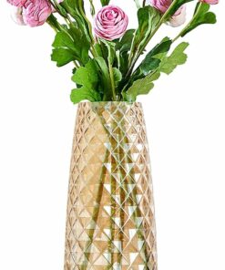 Glass Grid Plating Vase TH23