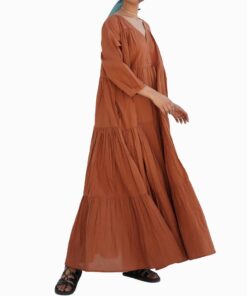 Organic Cotton V Neck Maxi Dress TH1